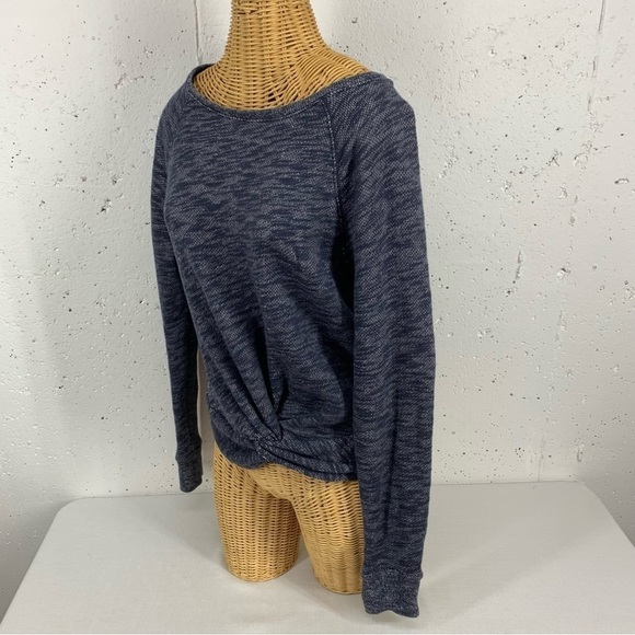 J. Crew S/M Navy Blue Twist Front Long Sleeve Sweatshirt - Picture 6 of 11